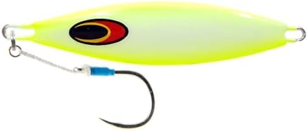 Nomad Design The Buffalo Flash Fall Slow Pitch Jig, with Super Strong and Sharp BKK Assist Hook, 320g - 11OZ,Chartreuse White Glow by NomadDesign