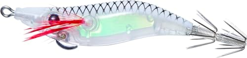 Yo-Zuri Mini Aurora Squid Jig, Floating, 2 Inch, 48mm, #1, Luminous White by Yo-Zuri
