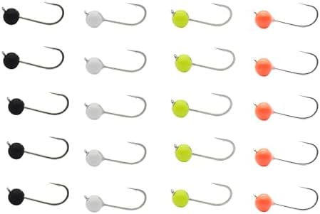 ALICHINO Tungsten Fly Tying Jig Heads for Fly Fishing Small Round Ball Crappie Jig Heads Tungsten Nano Jigs Kit Tungsten Beads with Hook by ALICHINO