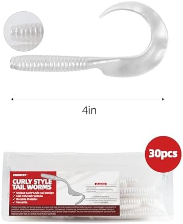 Curly Style Tail Worms Fishing Lures – Realistic Wavy Tail Soft Bait Grub Swimbaits for Saltwater & Freshwater Fishing, Available in 4 Inch & 6 Inch, Perfect for Bass, Trout, Crappie, & More - Image 6