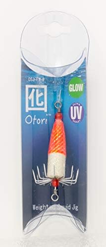 Otori Squid Jig, Weighted, 1 Pack, 1 oz, 1-1/8" Diameter Hook, Glow in the Dark by BeauMac