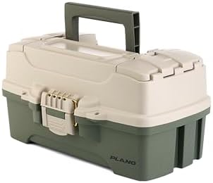 Plano One-Tray Tackle Box, Green/Tan, Rust-Proof Brass Latch, Top-Access Tray with Deep Storage, Made in the USA, Portable Fishing Gear Storage Organizer - Image 7
