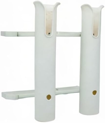 Wall Mounted Fishing Rod Holders Tubes Links Fishing Rod Holder Rack Rests (2-Pole-White) - Image 6