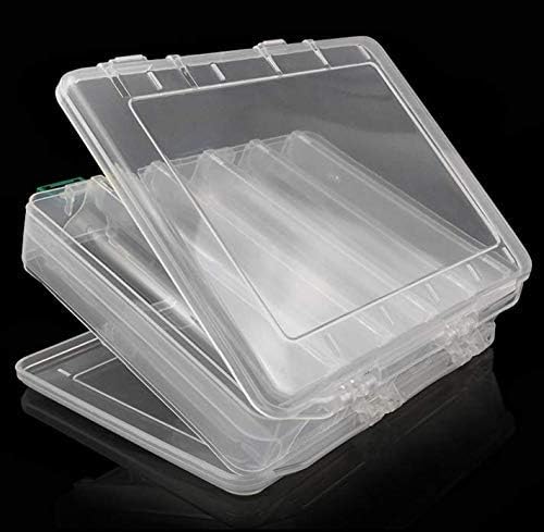 Double-Sided Fishing Lure Hook Tackle Box Visible Hard Plastic Clear Fishing Lure Bait Squid Jig Minnows Hooks Accessory Storage Case Container (Clear-10 Slots) - Image 5