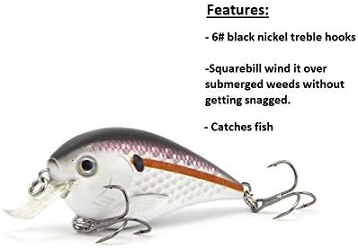 Crankbait for Bass Fishing inches Shallow Diving Crank Bait Square Bill Cranking Fishing Lures - Image 5