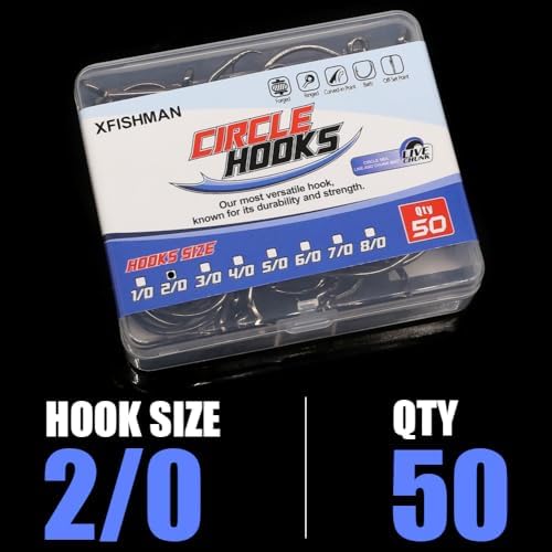 XFISHMAN Circle Hooks - Octopus Hooks Saltwater - 50 Pack #1 12/0 - Image 7