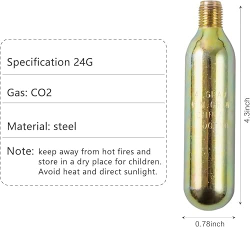 24 Grams Co2 Cartridge for Life Vest,Co2 Auto Manual PFD Rearming Kit for Cartridge Life Jacket Co2 Metal Cartridge(Gold-1 Pcs) - Image 4
