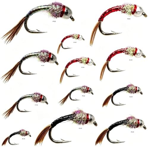 Outdoor Planet 12 Psycho Prince/Anato May/PMX/Parachute Hopper Dry Flies and Nymph Flies for Trout Fly Fishing Flies Lure Assortment - Image 2