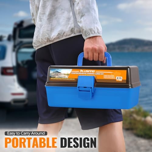 PLUSINNO Large 3 Layers Fishing Tackle Box Lures Kit with Tackle Included - Image 7