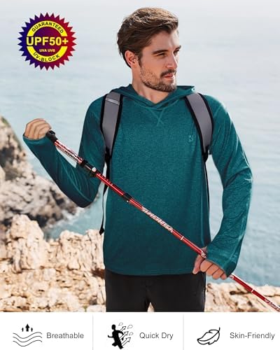 Roadbox Men's UPF 50+ Fishing Shirts, Long Sleeve UV Sun Protection Hoodie - Image 6