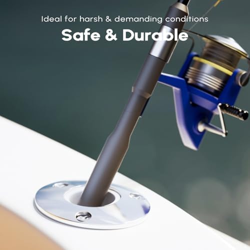 Fishing Rod Holder 2 Pack, 316 Stainless Steel 15/30/90 Degree Rod Holders for Fishing Boat, Flush Mount with Cap, Heavy Duty - Image 7