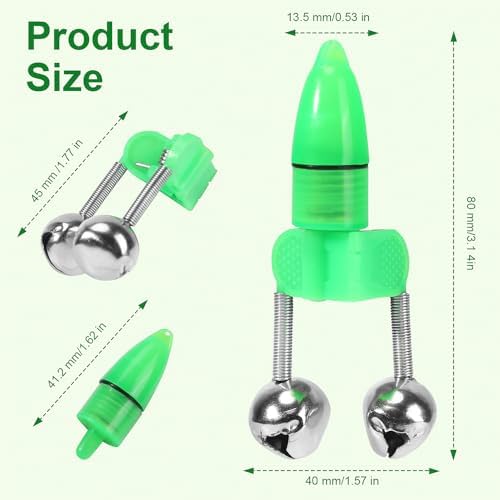 25 PCS Fishing Rod Bells with Tip up Lights, Dual Fishing Bite Alarms for Fishing Poles, Bright LED Fishing Lights for Night Fishing, Ice Fishing, Anti-Slip Clip Fishing Alert Bells for Rods - Image 7