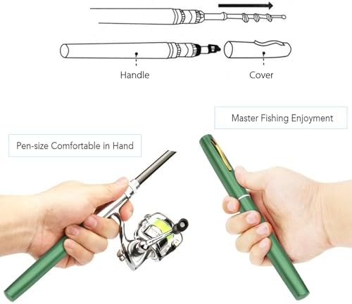 Lixada Fishing Rod Reel Combo Mini Pen Fishing Pole Kit Telescopic Fishing Rod Spinning Reel Combo Kit - Image 7