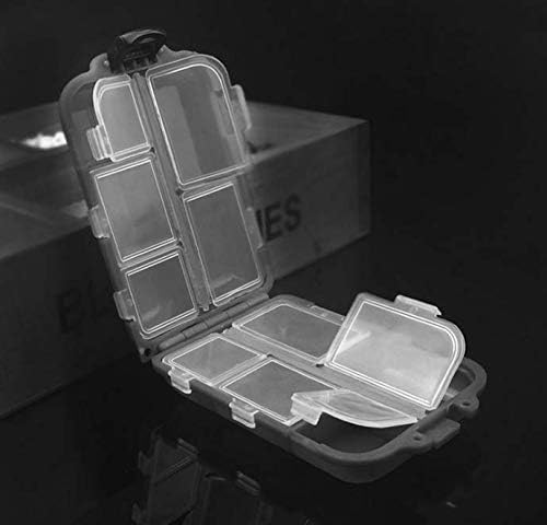 2x Small Hard Fishing Tackle Box Portable Case Hooks Lure Baits Storage Box Containers For Storing Swivels Jigs Hooks Sinker,10 Compartments (Black) - Image 5