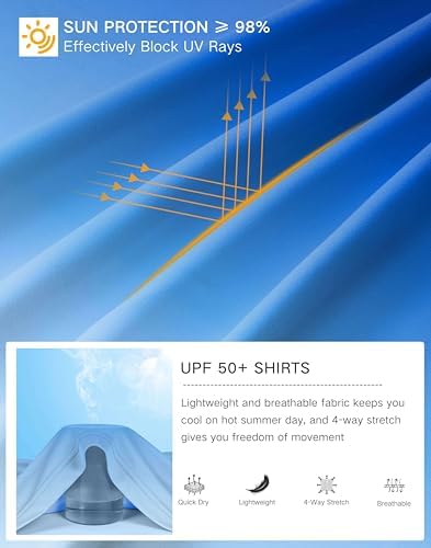 Pudolla Men's Sun Protection Hoodie Shirts UPF 50+ Fishing Hiking Shirt - Image 6