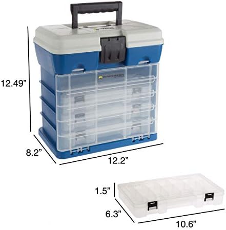 Storage Tool Box Organizer - Utility Box with 4 Drawers and 19 Compartments for Camping Supplies and Fishing Tackle by Wakeman Outdoors - Image 6
