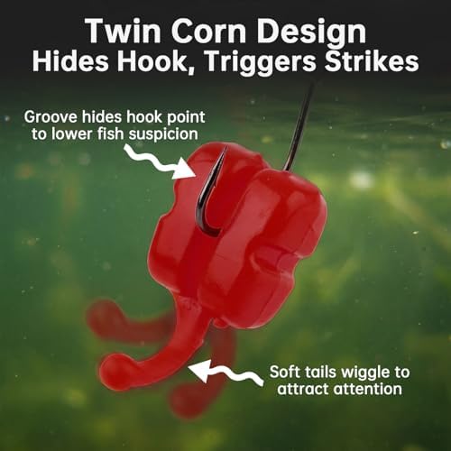25pcs Soft Twin Corn Fishing Lures Bait, Simulation Fake Corn Carp Fishing Bait, Floating Wobber, Soft Lure TPE Floating Baits with Nice Scent for Carp Trout Bass Catfish - Image 7