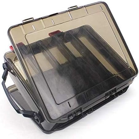 Double-Sided Fishing Lure Hook Tackle Box Visible Hard Plastic Clear Fishing Lure Bait Squid Jig Minnows Hooks Accessory Storage Case Container (Brown-10 Slots) - Image 6