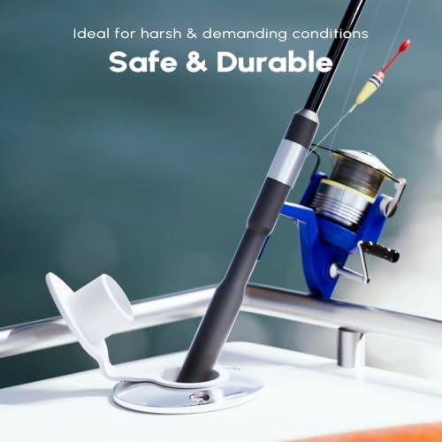 Fishing Rod Holder 2 Pack, 316 Stainless Steel 15/30/90 Degree Rod Holders for Fishing Boat, Flush Mount with Cap, Heavy Duty - Image 7