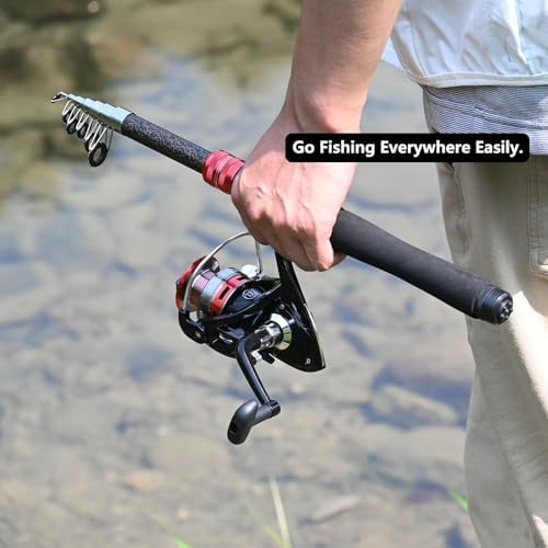 Fishing Pole Combo Set 6.9ft Telescopic Fishing Rod and Reel Combo with Fishing Pliers and Lip Gripper - Image 7