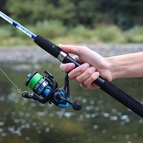 Sougayilang Fishing Rod, 2-Piece Composite Graphite & Glass Blanks Saltwater Trolling Rod Offshore Surf Fishing Pole with Stainless Steel Line Guides for Catfish, Salmon Glass Fiber Spinning Rod - Image 7