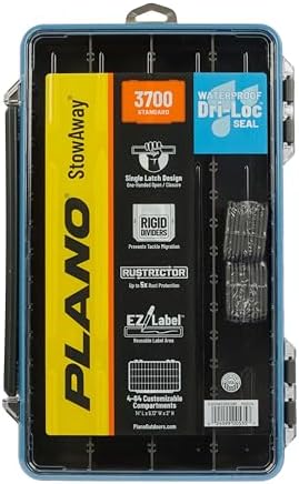 Plano StowAway 3700 Waterproof Stow Tackle Box, IPX7 Waterproof, with Rustricor, Single Latch Design, Transparent DuraView Lid, Stackable Storage for Fishing Bait, Lures and Gear - Image 7