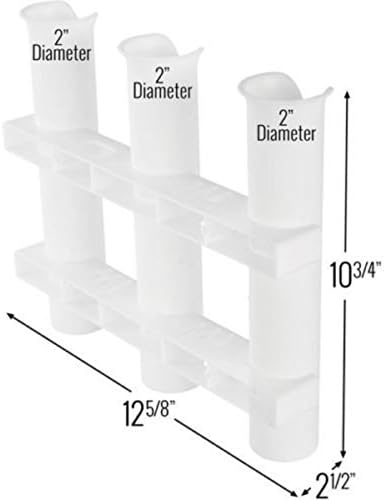 HiUmi Wall Mounted Fishing Rod Holders Tubes Links Fishing Rod Holder Rack Rests (3-Pole-White) - Image 6