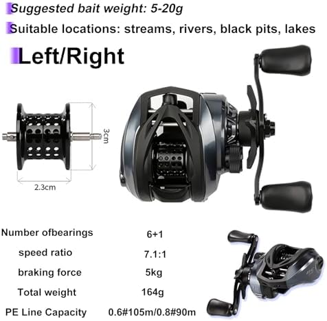 DCast Baitcasting Fishing Reel with Digital Anti-Backlash Control & Smart Braking System, Lightweight Easy-Cast Baitcaster for Bass Fishing - Image 7