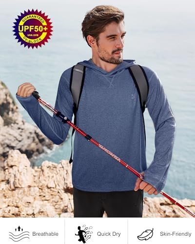 Roadbox Men's UPF 50+ Fishing Shirts, Long Sleeve UV Sun Protection Hoodie - Image 6