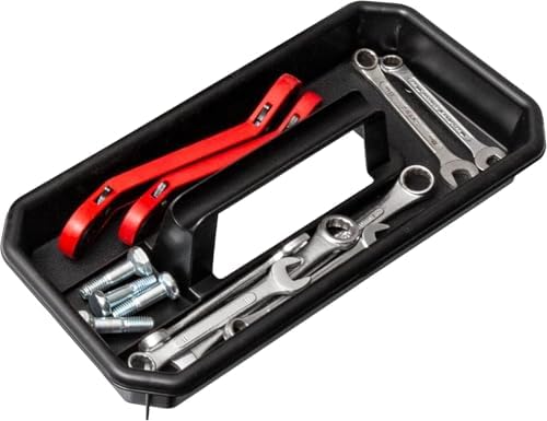 Akro-Mils 14-Inch Plastic Toolbox with Removable Tray, Steel Latch & Padlock Eye, Industrial-Grade Tool Box for Tools, Crafts, First Aid & Hobby Supplies, 14" x 8" x 8", Made in USA, Black (09514) - Image 6