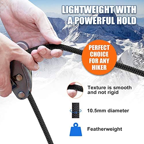 X XBEN Outdoor Climbing Rope 10M(32ft) 20M(64ft) 30M(96ft) 50M(160ft) 70M(230ft) 152M(500FT) 352M(1000FT) Static Rock Climbing Rope for Escape Rope Ice Climbing Equipment Fire Rescue Parachute - Image 6