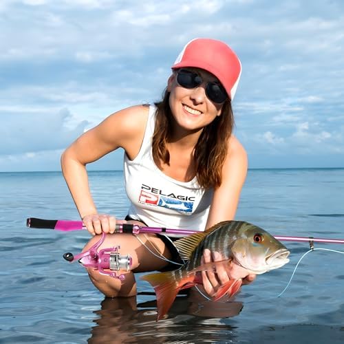 Fishing Rod and Reel Combos, Fishing Gear Gifts for Women with Spinning Reel, Lures, Line, Pink Ladies Telescopic Pole Kit Designed for Girls Adults by PLUSINNO - Image 7