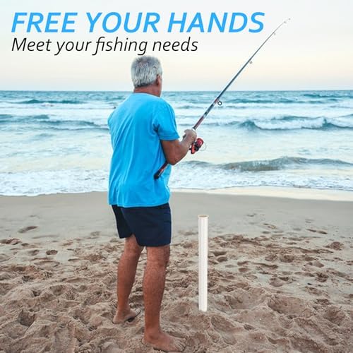 4 Pack 27in Sand Spike PVC Tubular Sand Spike Fishing Rod Holder for Surf Fishing for Beaches, Rivers and Sandy Beaches - Image 7