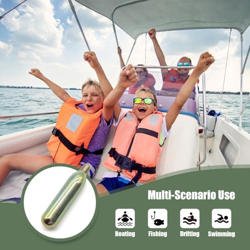 24 Gram CO2 Cartridge for Life Vest, Auto/Manual PFD Life Jacket Rearming Kit, Metal Cartridge for Life Jacket CO2 Cartridges, 24 Gram Co2 Cartridge 1/2 Thread for Life Jacket - Image 7