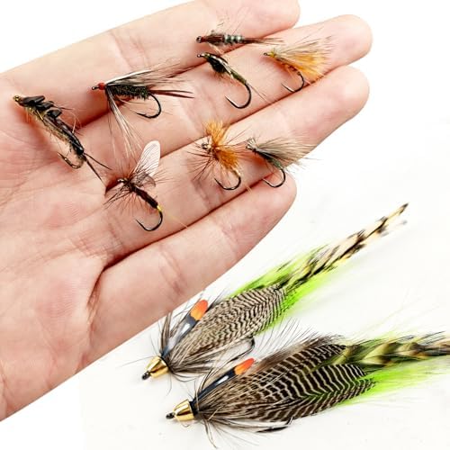 Fly Fishing Flies Kit Hand-Tied Dry Wet Flies Nymphs Streamers Assortment with Fly Box - Image 7