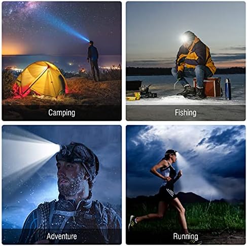 BORUIT RJ-3000 Headlamp with Green Light, Super Bright LED Head Lamp 3 Modes, USB C Rechargeable, Waterproof Head Light for Hunting, Construction, Hard Hat, Fishing, Camping - Image 6