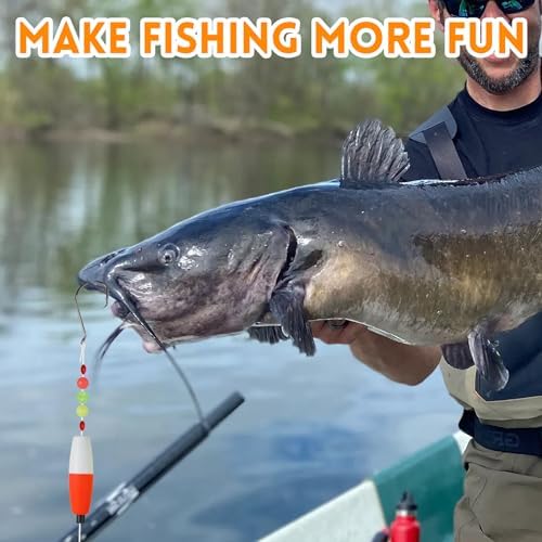 Catfish Rig Catfishing Tackle Making Kit Santee Cooper Rig with Catfish Floats Rattling Line Float Lures Peg Float Bobbers Catfish Hooks Swivels Catfish Sinker Weights Fishing Rattle Bells - Image 7