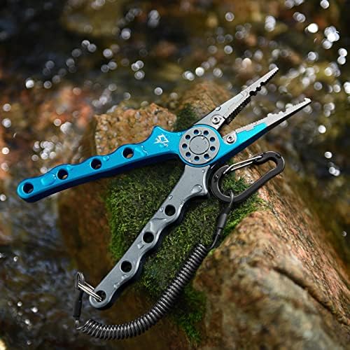 Piscifun Saltwater Fishing Pliers, Aluminum, Split Ring, Braid Cutter - Image 7