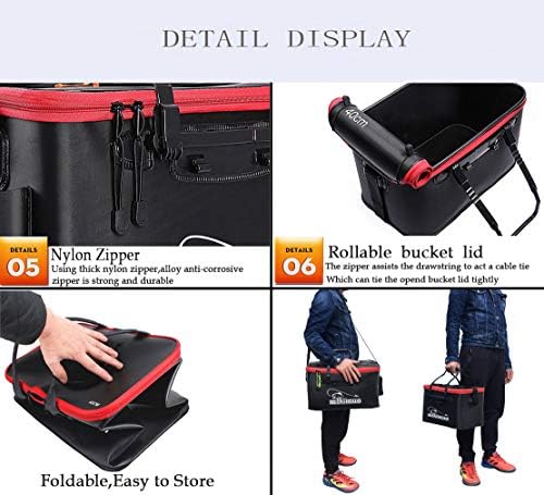 Multi-Functional EVA Foldable Fish Bag for Outdoor - Live Fish Lures and Protection Containers - 8GAL, 6GAL, 4.8GAL, 3GAL - Image 7