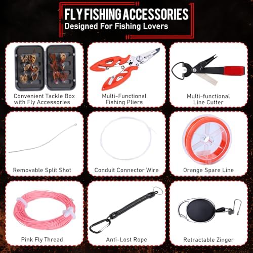Sougayilang Fly Fishing Rod Reel Combo,Ultra Light Potable Fly Rod with Powerful Reel and Accessories Good Starter Kit 7/8 - Image 7