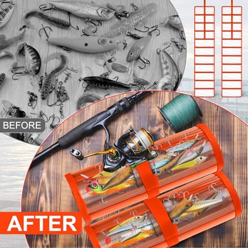Soulchen 2 Pcs Roll Up Fishing Lure Wraps Bag Set, Orange - Image 5