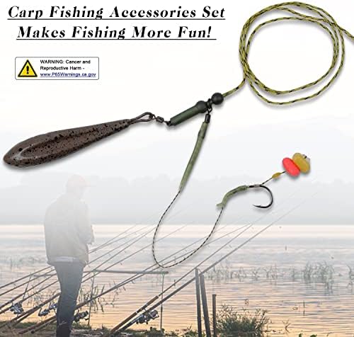 Carp Fishing Hair Rigs Kit, Boilies Bait Rigs with Sinker Corn Bait Curved Barbed Hook Swivel Carp Fishing Accessories Equipment - Image 7