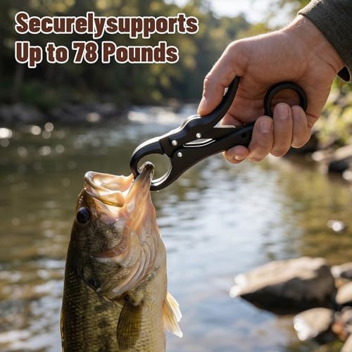 Xinjoduz 2 Pack 5.12" Fish Lip Gripper, Digital Fishing Scale Hook Non-Puncture Replacement Clamp Fish Grabber Tool for Cull Tag Tournament Bass Fishing Culling System Accessories, Black - Image 7