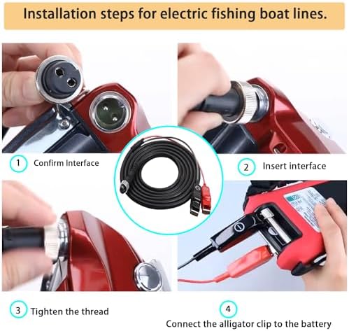 8.85FT-18FT Electric Fishing Reel Battery Power Cable is Compatible with Shimano, Daiwa Tanacom 1000, BeastMaster, Seaborg 500MJ, and ForceMaster. - Image 7