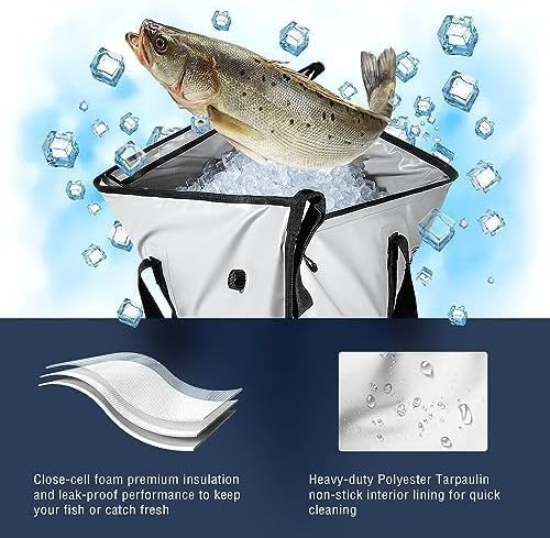 Buffalo Gear Insulated Cooler Bag - 20x18in Bait Cooler, Waterproof Fish Kill Bag - Image 6