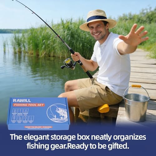 RAWILL Fishing Kit,Filleting Knife,Hook Remover,Fish Grip, Line Cutter,Fishing Scale, Pliers with Lanyards,Not Include Batteries - Image 6