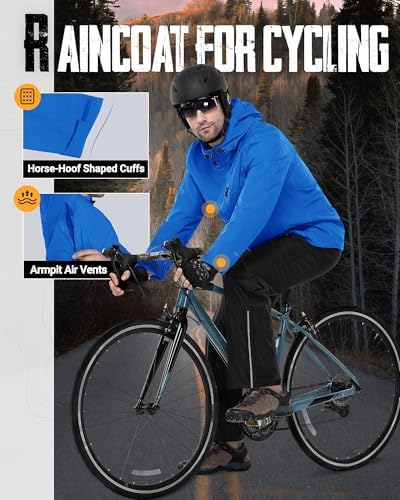 33,000ft Men's Packable Rain Jacket Waterproof Raincoat with Hood - Image 6