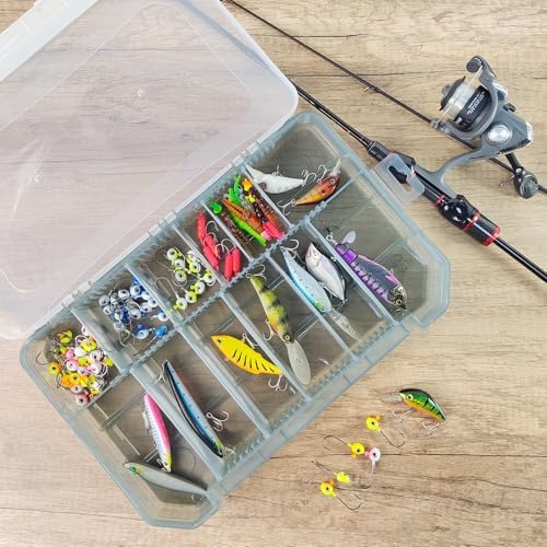 2 Pack Aventik Super Large 3700Fishing Tackle Box – Portable DIY Insert Dividers, Sturdy Transparent PP Case for Lure & Gear Storage (13.98” x 8.86” x 1.89”) - Image 6