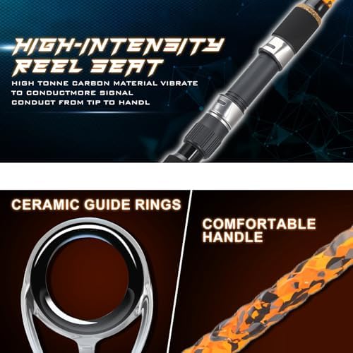 Sougayilang 3 Piece Surf Fishing Rod Combo Medium/Heavy Travel Spinning Rod with 4000/5000 Size Reel Baitfeeder Combo(9'/10'/11'12') - Image 7