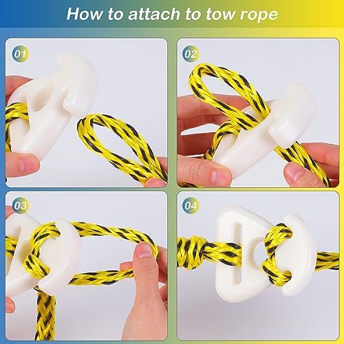 Heavy Duty Boat Tow Harness, Floating Ski Tow Boat Harness with Stainless Steel Hooks, Pulley and Float, Self Centering Tube Rope Tow Harness for Tubing, Water Skiing, Wakeboarding - Image 7